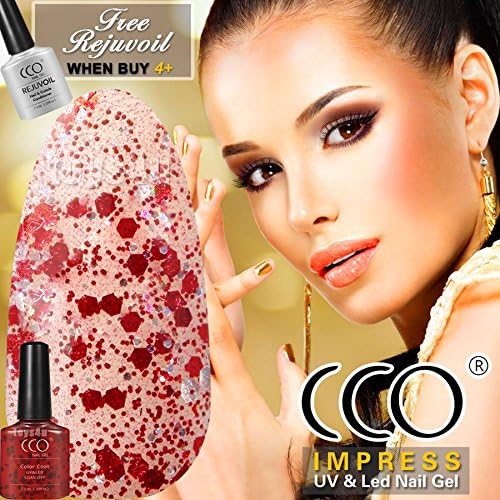 NEW OFFICIAL CCO 2016 SHINING GLITTER DIAMOND RANGE COLORS UV LED NAIL GEL POLISH PROFESSIONAL SOAK OFF COLOURS TOP COAT BASE COAT CLEANSER REMOVER (68039 Floating Fern)