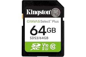 Kingston Canvas Select Plus Scheda di memoria SD 64GB SDXC Gen3 100MB/s C10 UHS-I U1 V10 - SDS3/64GB