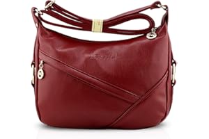 NICOLE & DORIS Damen Schultertasche Weiche Leder Frauen Umhängetasche Handtasche Damen Crossbody Messenger Tasche mit Reißverschluss