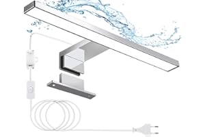 ‎HOMMIE Hommie LED Spiegelleuchte Bad, 30CM Spiegelleuchte mit Schalter 5W 4000K Neutralweiß Spiegellampe Badezimmer Lampe 230V, Schrankleuchte, Schminklicht, Spiegel Beleuchtung, IP44 Wasserdicht