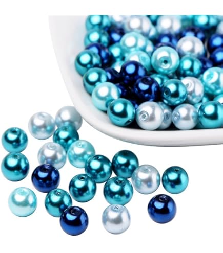 PH PandaHall 100 ronde kralen parelmoer veelkleurige kralen 10 mm doorboord voor sieraden ketting en armband, gemengde kleur, gat: 1,5