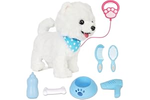 Corpower Cane Giocattolo, Cagnolino che Abbaia e Cammina, Cagnolino Giocattolo con Guinzaglio, Canta, Adatto a Bambini dai 3 anni in su