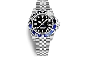 Pagani Design Herrenuhr Automatik Mechanische Uhr GMT Dual-Zeitzone Armbanduhren Edelstahl Zweifarbige Keramiklünette 100M Wasserdicht PD-1662