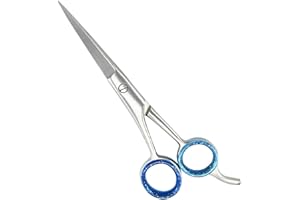 ASM INSTRUMENTS ASM® Professional Hairdressing Scissors Barber Salon Scissor for Hair Cutting 7", Barber Accessories for Beard, Crafting, Trimming Hairdressers Scissor for Men and Women Hair Scissors (Silver, 7)