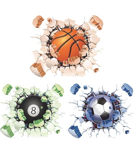 Autocollant Mural Basket 3D Personnalisable - Sticker Arène De Basketball Pour Décoration Chambre