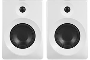 MEDION P61925 Enceintes d'étagère (Actives et passives, boîtier en Bois, système à 2 Voies, Bluetooth5.0, Tweeter et subwoofer intégrés, Bouton Rotatif, entrée Optique SPDIF, Line in RCA, 2X 50 Watts