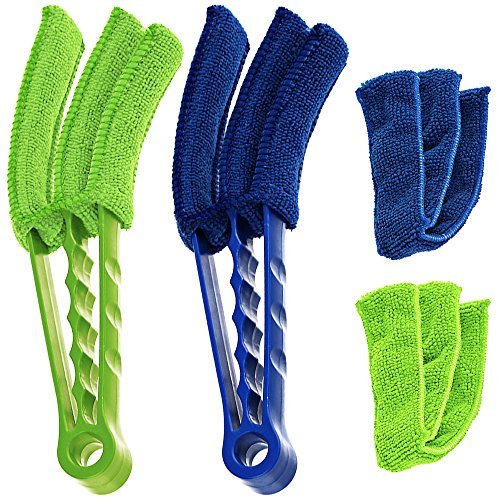 Senhai Microfaser Blind Duster, Set von 2 Reiniger Pinsel für Fensterläden Vent Klimaanlage, Staubabscheider Reinigungstuch Werkzeug