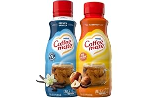 THE AMERICAN STORE Coffèe Mäte Flavour Variety Pack I French Vanilla & Hazelnut Liquid Coffee Creamer 16oz (473ml) I US Import