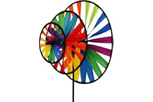 CIM Girouette - Magic Wheel Triple - résiste aux UV et aux intempéries - Roues : Ø35 / 25/16 cm, Hauteur: 102cm - INCL. Tige en Fibre de Verre