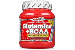 AMIX - Bcaa Glutamina - 530 Gramos - Complemento Alimenticio de Glutamina en Polvo - Reduce el Catabolismo Muscular - Ideal para Deportistas - Sabor Natural - Aminoácidos Ramificados