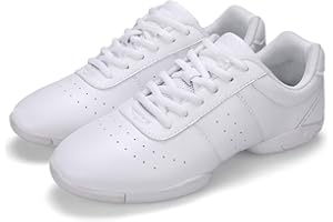 RHSMQ Scarpe da Ballo per Bambini Aerobica Adulto Aerobica Cheerleading Fitness Scarpe Gymnastics Dance Traspirante Comfort Soft Four-Season Shoes(35, White)