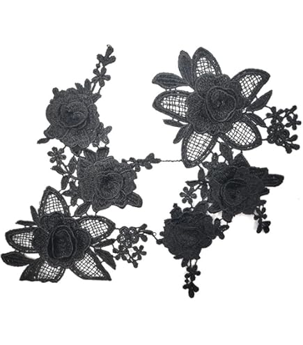 Set 24 Toppe Di Pizzo Ricamate - Applique Floreali Per Decorare Abiti, Borse E Accessori - Foto 9