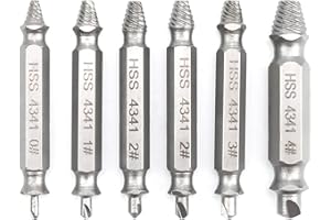 0XBIT Estrattore Viti Danneggiate, 6 Pezzi Estrattore Viti Doppia Testa, Estrattore Viti Spanate, Design a Doppia Estremità, Set Estrattori Viti per Rimuovere Viti e Tubi Danneggiati