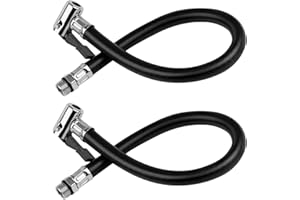GIONAR Set di 2 adattatori universali per gonfiare pneumatici, tubo flessibile in gomma, tubi di ricambio per pompe ad aria, compressori e estensioni valvole, per auto, moto, bicicletta