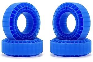 Powmok AMK 1.9 Mousse de pneu Crawler 108 x 42 mm 1.9 en caoutchouc de silicone, remplissage intérieur étanche pour pneus 1/10 RC Crawler Axial SCX10 CJ-7 Capra BRX01 TF2 GEN8 TRX4 (bleu)