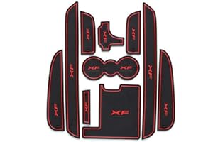 YUWATON Car Interior Accessories Storage Box Door Slot Cup Holder Silicone Mat Non-Slip Mat Shockproof Mat Sound Insulation Mat for Jaguar XF 2011-2015 (red)