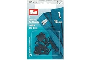 Prym Haczyki I Prety Do Spodni I Spódnicy 2-Czesciowy, Rozmiar 12 mm, Czarny
