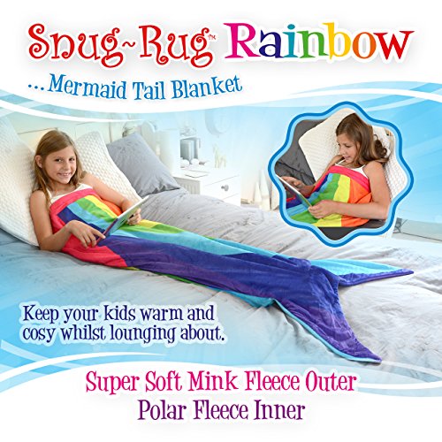 Snug Rug Rainbow Meerjungfrau Schwanz Super Weiche Qualität Mink Fleece Decke, Mehrfarbig - 2