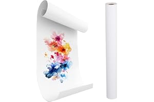 RMIVEGLIA Rollo Papel Pintar Niños 44x15m, papel continuo blanco, rollo de papel para colorear, material vegetal reciclado y superficie de dibujo ideal para actividades creativas y manualidades infantiles.
