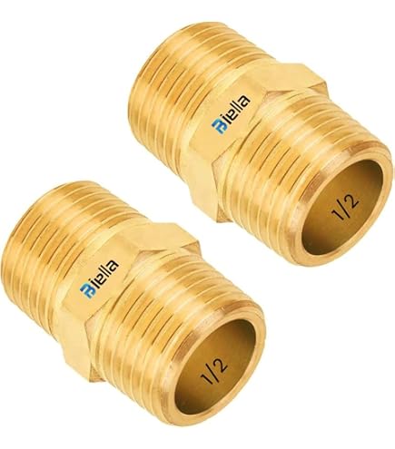 Brass Pipe Fitting Hex Nipple M/M 1/8" 1/4'' 3/8'' 1/2'' Male Thread Coupler Connectors - View #2