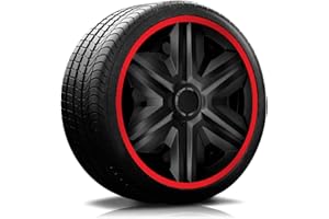 AUTOTEPPICH STYLERS WIR FERTIGEN IHRE FUßMATTEN RADKAPPEN-KÖNIG 16" 16 Zoll RKK21 LUX Rot RADBLENDEN RADKAPPEN