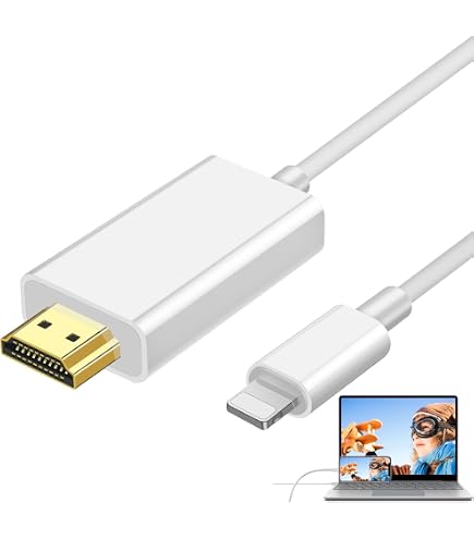 Adaptateur Lightning Vers HDMI MFi - Plug & Play 1080p 60Hz - Pour IPhone, IPad - Partage écran TV/moniteur