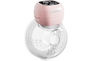 LUXEMUM Breast Pump Electrical Wearable, Hands Free Breast Pump w/ 12 Levels 4 Modes LED Display, Quite Rechargeable Wireless Portable Milk Pump with 21mm/24mm Flanges