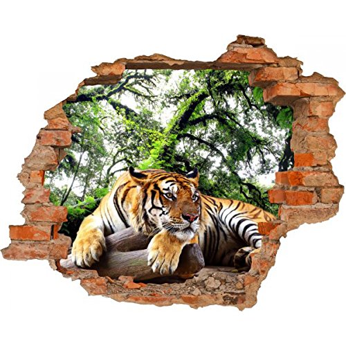 Wandbild Sticker 3D Foto Tapete Wandtattoo ca. 125x100 cm #1480 (Tiger)
