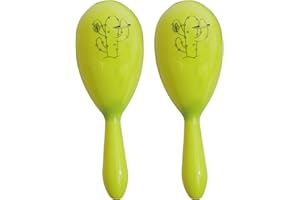 I LOVE FANCY DRESS MEXICAN MARACAS FOR FANCY DRESS - INCLUDES: 2X MATCHING COLOURED MARACAS WITH BLACK CACTUS PRINT (YELLOW)