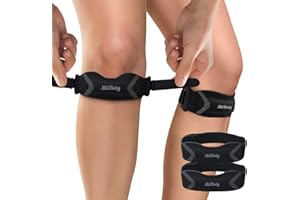 MitButy Patellasehnenbandage mit Silikonpad (2er-Pack) – Verstellbares Patella Bandage für Männer, Damen & Jugendliche – Patella Kniebandage für Laufen, Sport & Alltag - Patella Band