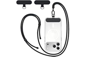 New&Teck Cordon Téléphone Portable avec 2 Patchs, Lanière de Téléphone 1m60 Résistant, Ajustable, Elégant compatible avec tous les Smartphones