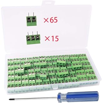 Borniers à Vis PCB RUNCCI-YUN - Lot De 80 (65x2 Broches, 15x3 Broches), 300V 10A, Bleu