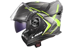 LS2, Casco Moto Modulare ADVANT X CARBON FUTURE II Gloss H-V Yellow, XL