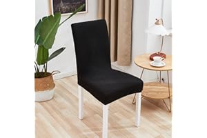OXIANG Pokrowce Na KrzesłA Do Krzeseł Do Jadalni 4 Lub 6 Elastyczny Pokrowiec Na StołEk Z WłóKna Poliestrowego Hotelowa Restauracja KrzesłO Przeciwporostowa Pokrowiec-Czarny_4 Szt.