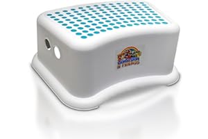 DR. WELLTHY Lama Sam & Friends - Einstufiger Tritthocker für Kinder ab ca. 18Monaten mit Anti-Rutsch-Funktion in Farbe (Aqua)