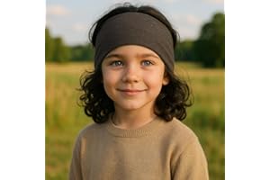 ‎WOLLHUHN Wollhuhn Stirnband aus Jersey – elastisch & bequem – handmade in Deutschland – viele Motive – für Kinder & Erwachsene, ganzjährig tragbar (Einfarbig Rehbraun Meliert)