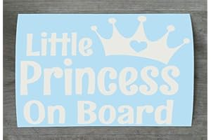 HAPPY SNAIL STICKERS Little Princess on Board Car Sticker - Funny Baby On Board Vinyl Decal for Bumper, Window - HSS745 (White)