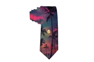 SARA NELL Men's Hawaii Ties, Hawaiian Palm Tree Neck Ties, Tropical Neckties for Men