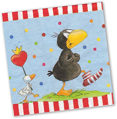 20 Servietten * DER KLEINE RABE SOCKE * für Kinderparty und Kindergeburtstag von DH-Konzept // Rabe Socke mit Ente // Napkins Papierservietten Party Set - 2