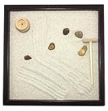 zen mesa auxiliar Incluye un rastrillo de madera natural, arena calibrado y 5 piedras