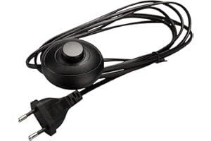 MEXTRONIC Cavo di alimentazione 3 m spina europea + interruttore a pedale 300 SW C7 nero estremità aperta