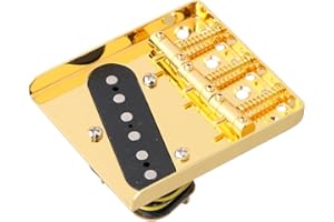 LYWS Steg und Tonabnehmer für Fender Telecaster Tele Gitarre (Gold)