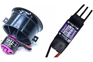 DoBoFo EDF 50mm 3S 4900KV 12.6V 11 Blades with 40A ESC, Electric Ducted Fan with Electronic Speed Controller, RC Jet Engine, Brushless Motor, Remote Control Model Replacement Airplane Parts DIY