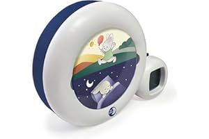 Pabobo x Kid Sleep - Réveil Educatif - Enfant - Jour/Nuit - Musical - Veilleuse & Réveil - Fille et Garcon - Secteur ou Pile - Moon 3 en 1 - Blanc