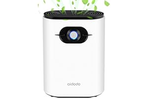 Aidodo Deshumidificador electrico Portátil 1200ml Mini silencioso Deshumidificadores de Aire Compacto Inteligente Hogar Salón Habitación Oficina Blanco