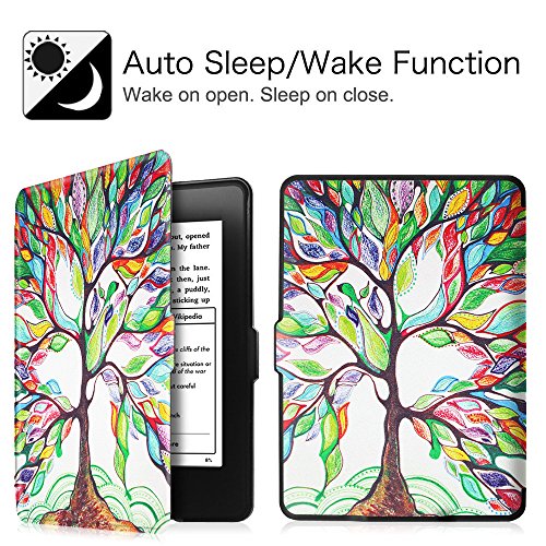 Fintie Kindle Paperwhite Hülle – Die dünnste und leichteste Smartshell Case Schutzhülle Tasche mit auto Sleep / Wake für den neuen Kindle Paperwhite 2015 (mit 300 ppi-Display, 6 Zoll, und integrierter Beleuchtung) und alle Modelle von 2012, 2013, 2014, Liebesbaum - 2
