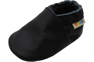 YALION Krabbelschuh Babyschuh Lauflernschuh Jungen Mädchen Baby Weicher Flexibles Leder mit Mokassins Wildledersohlen Elastische Knöchel Lederpuschen