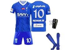 Kids Soccer Jersey Neymar Jersey Kids Blue #10 Neymar Kids Soccer Jersey & Shorts Shin Guards Set Youth Sizes