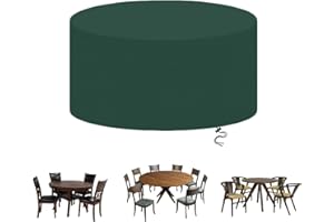 AXFZZRS Housse pour Meubles de Jardin Ronde,Oxford 420D Bache Exterieur Table Ronde,Housse de Protection Table de Jardin,Imperméable,Coupe-Vent,Anti-UV,Résistant à la Déchirure, 70x60cm,Vert
