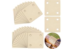 AHANDMAKER Lot de 24 cartes de tissage carrées à 4 trous de 5,5 x 5,5 cm, cartes de tissage de tablettes en bois, fournitures de tissage pour métier à tricoter ou accessoires de métier à tisser,